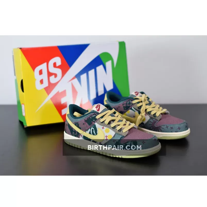Lemon Wash Dunks / Nike Dunk Low Sp 'Community Garden' MULTI-COLOR/MIDNIGHT TURQUOISE