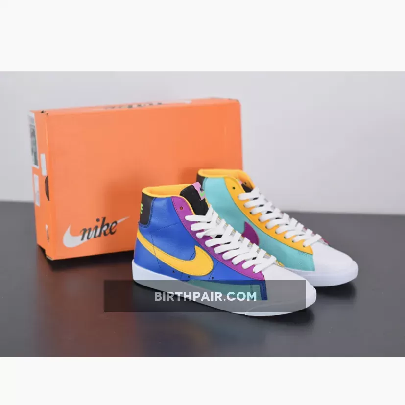 Nike Blazer Mid GS Multi Battle Blue For Womens CZ9441-400 / blazer mid gs 'aurora purple orange