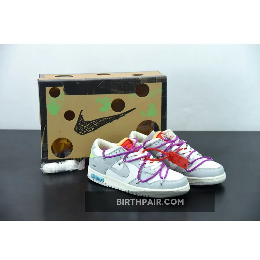 Nike Dunk Low Size 12 - Off-White x Nike Dunk Low '45 of 50' Sail Grey Magenta DM1602-101