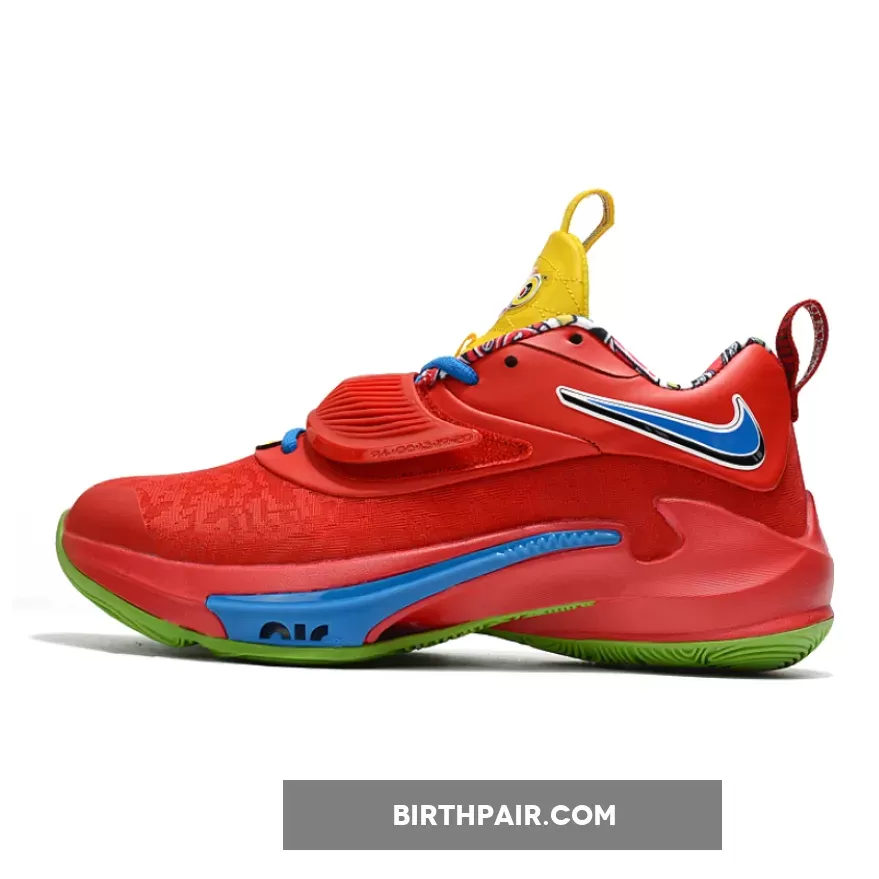 UNO X Nike Zoom Freak 3 University Red/Black-White-Green Apple Uno Freak Shoes