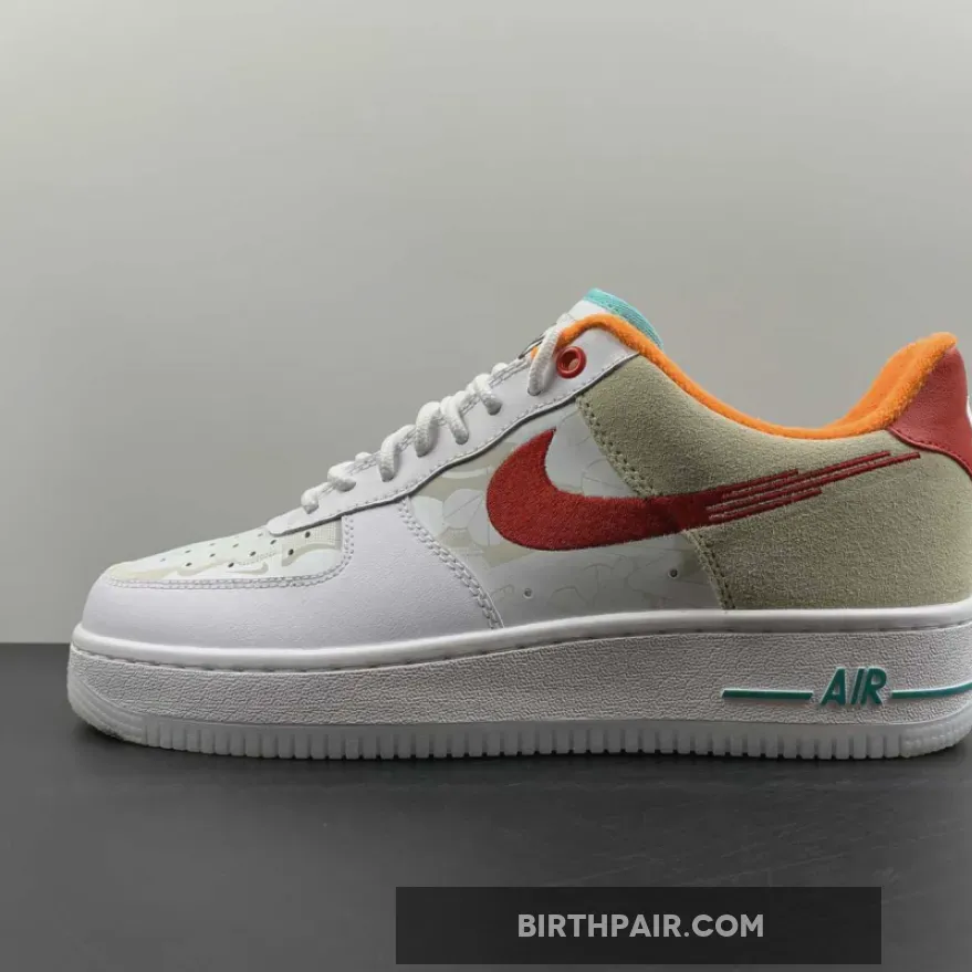 Nike Air Force 1 Low 'Just Do It' White/University Red-Washed Teal-Safety Orange nike air teal