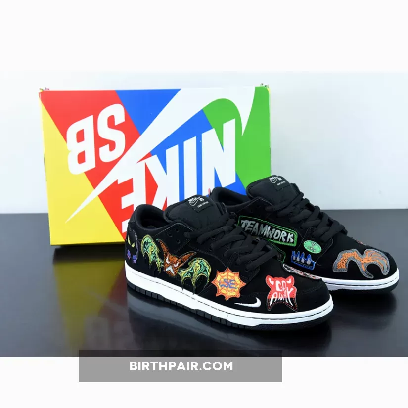 Neckface x Nike SB Dunk Low Black/White / Nasty Neck Face Dunks