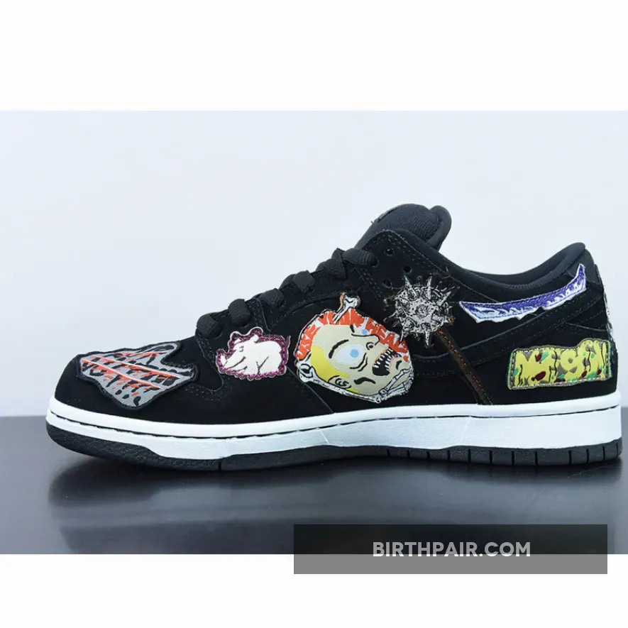 Neckface x Nike SB Dunk Low Black/White / Nasty Neck Face Dunks