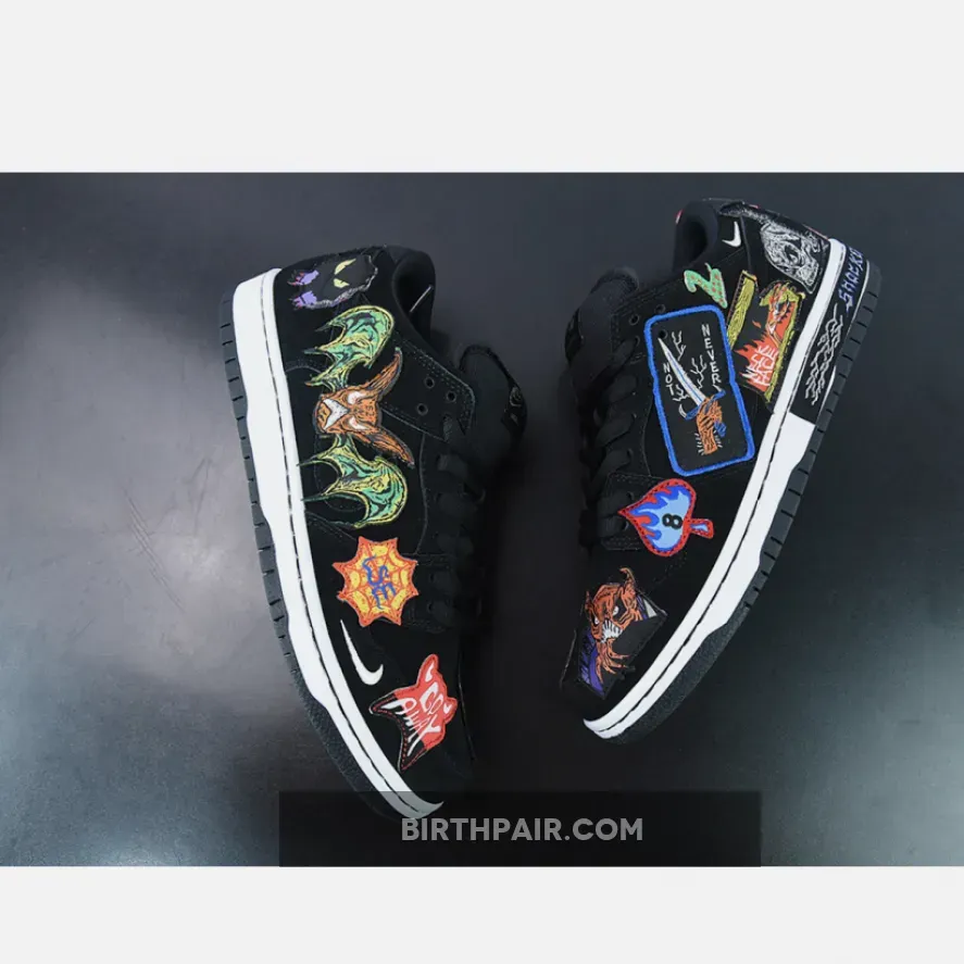 Neckface x Nike SB Dunk Low Black/White / Nasty Neck Face Dunks