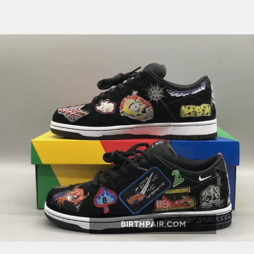 Neckface x Nike SB Dunk Low Black/White / Nasty Neck Face Dunks