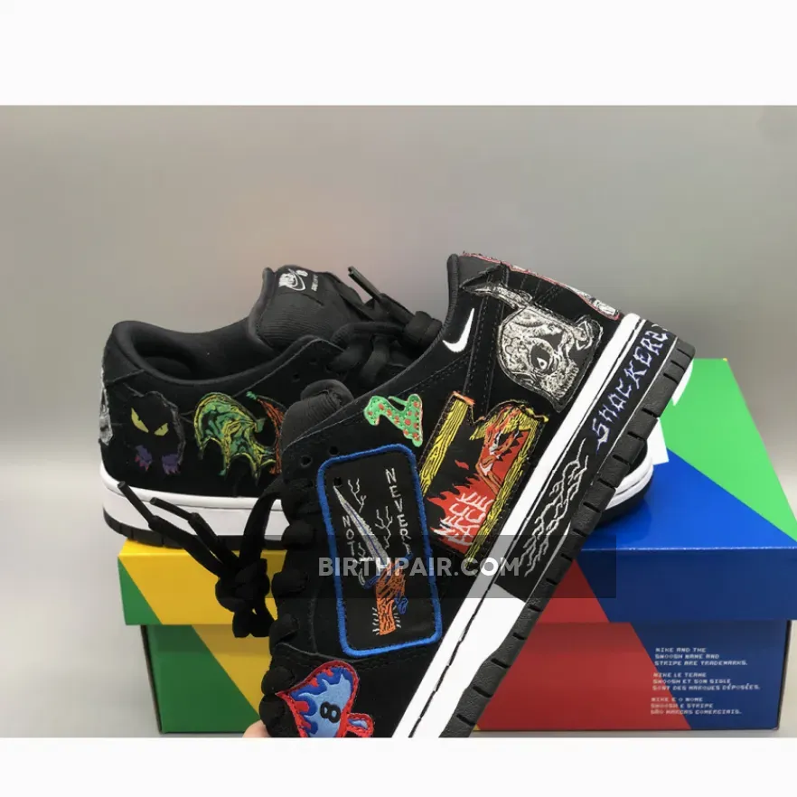 Neckface x Nike SB Dunk Low Black/White / Nasty Neck Face Dunks
