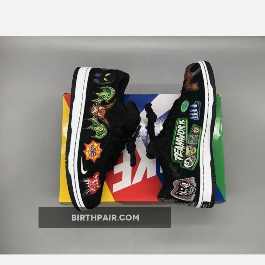 Neckface x Nike SB Dunk Low Black/White / Nasty Neck Face Dunks