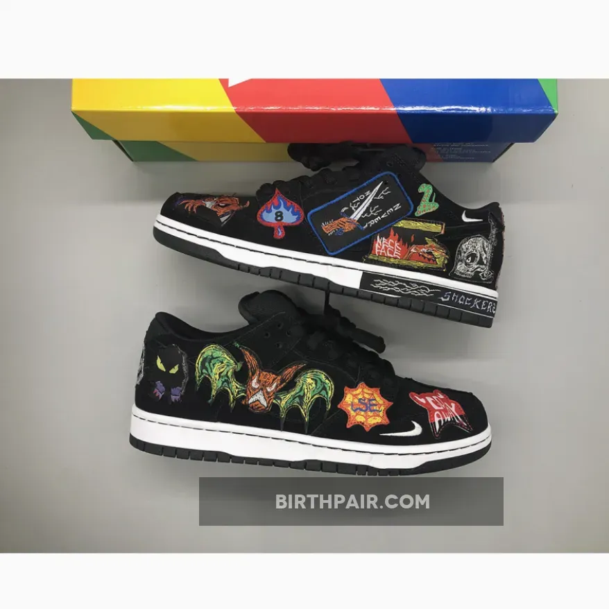 Neckface x Nike SB Dunk Low Black/White / Nasty Neck Face Dunks