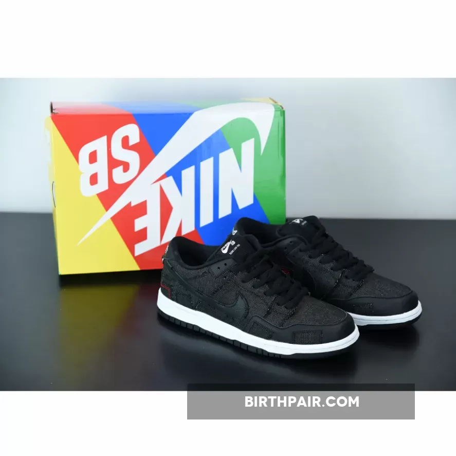 Black And White Dunk Lows Youth Wasted Youth x Nike SB Dunk Low Black/University Red-White