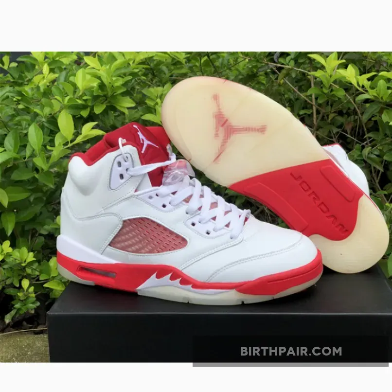 Pink Retro 5s / Air Jordan 5 White/Pink Foam-Gym Red