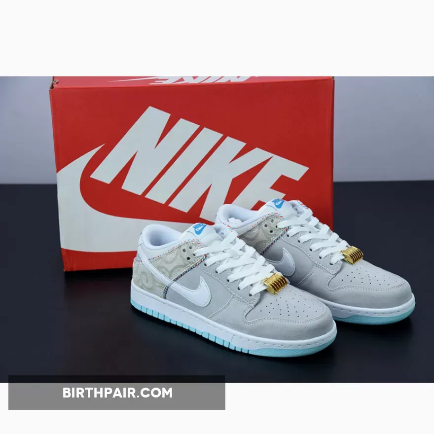 Dunks Barber Shop / Nike Dunk Low 'Barber Shop' Grey/White-Red-Blue