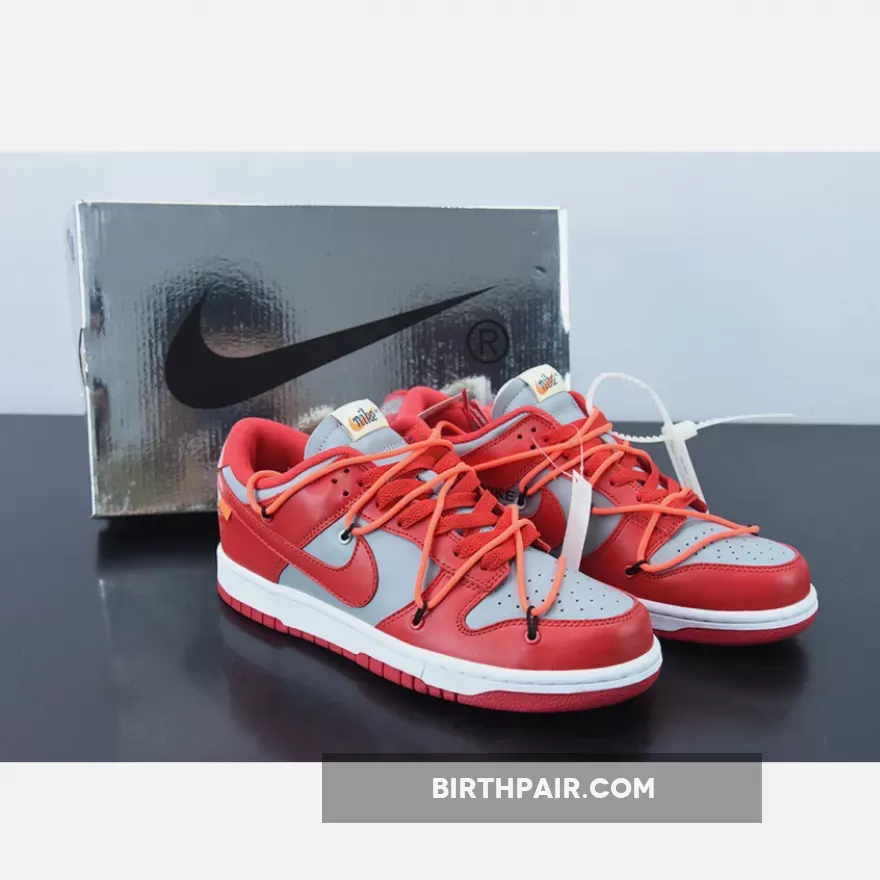 Off-White x Nike Dunk Low University Red/Wolf Grey CT0856-600 - nike dunk university red