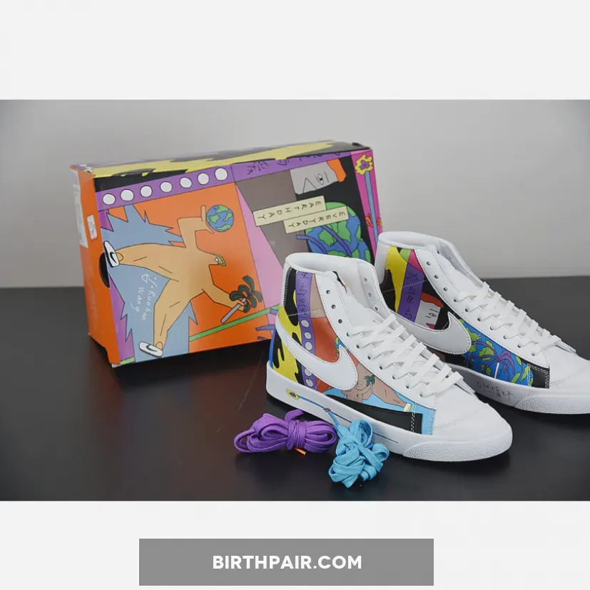 Ruohan Wang x Nike Blazer Mid '77 Flyleather QS Multi-Color Ruohan Wang Blazer