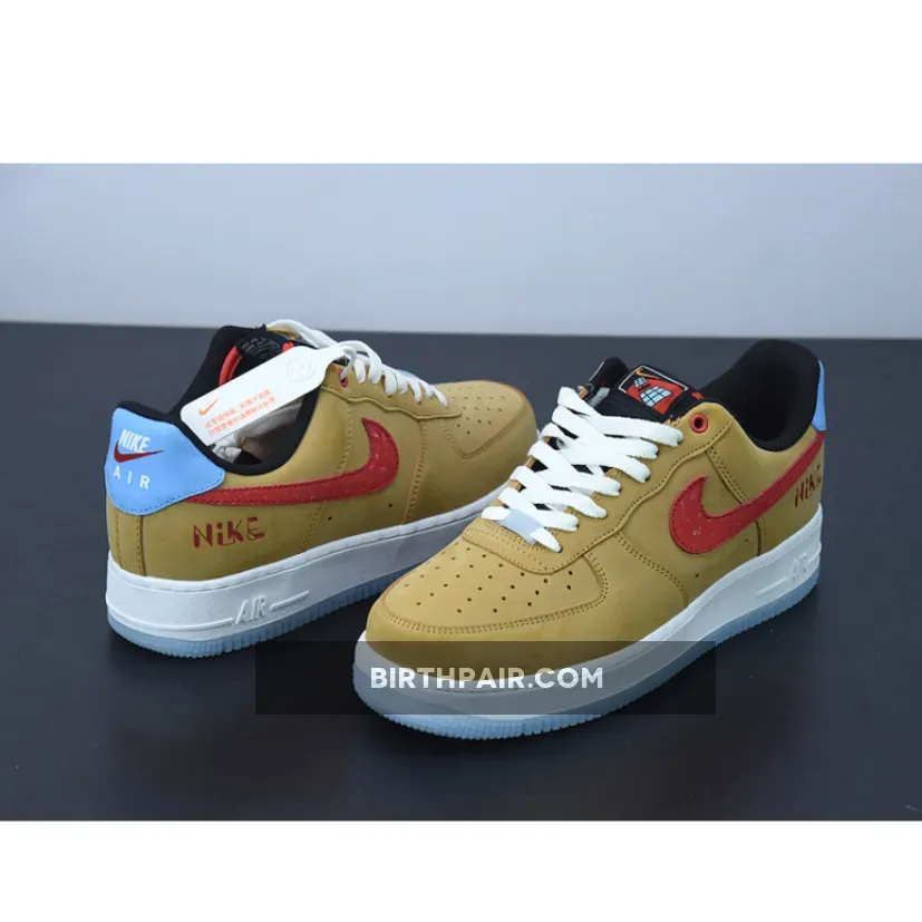 Nike Air Force 1 Low Satellite DQ7628-200 Blue And Tan Nike