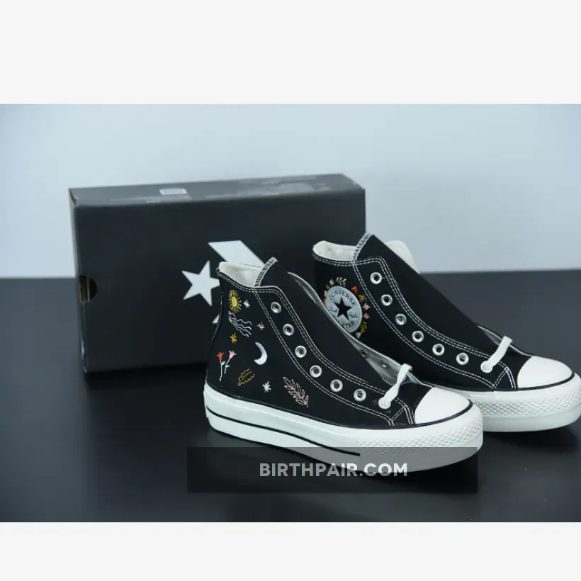 Its Ok To Wander Converse Platform Converse Chuck Taylor All Star Platform It's Okay To Wander Hi Black For Womens