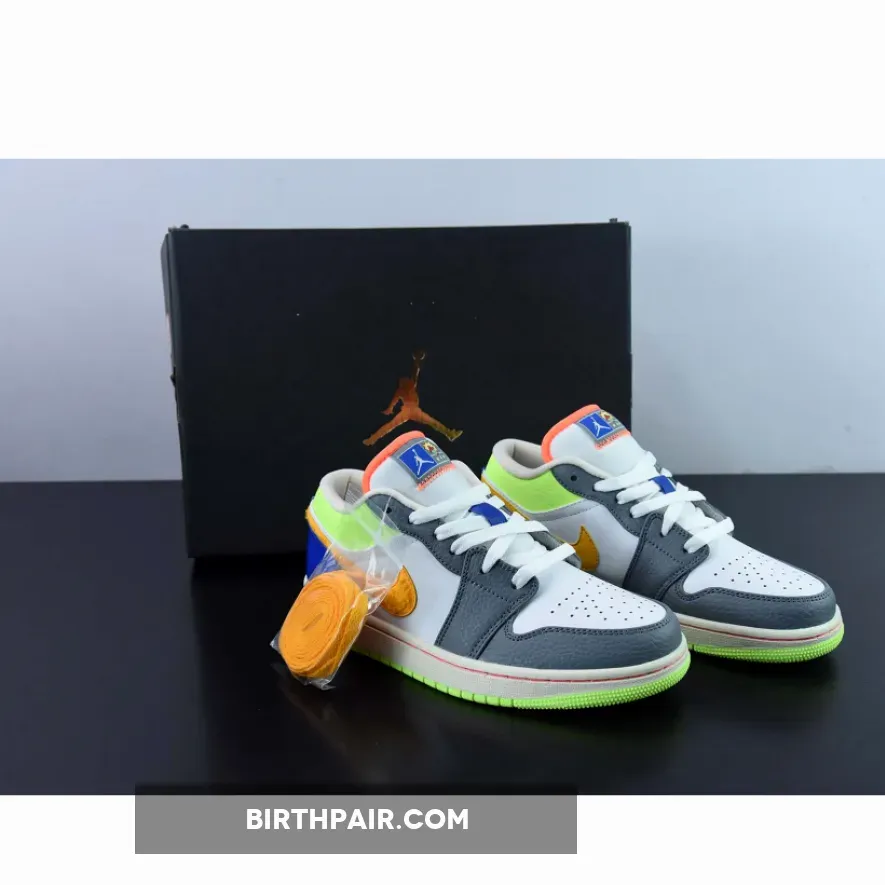 Coconut Milk Air Jordan / Air Jordan 1 Low 'Hoops' White/Coconut Milk-Shadow Green-Laser Orange