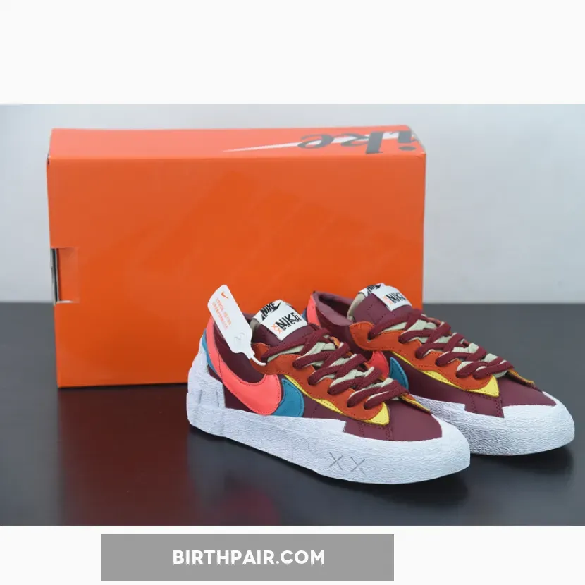 Sacai Kaws Kaws x Sacai x Nike Blazer Low Team Red/Orange/Pink/Blue