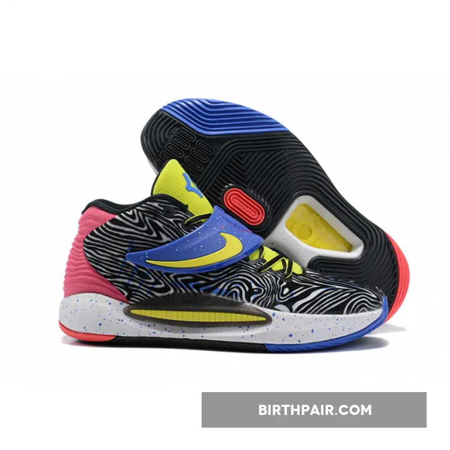 Nike KD 14 'Pop Art' Black/White-Yellow Strike-Fusion Red CW3935-004 Kd 14 Black And White