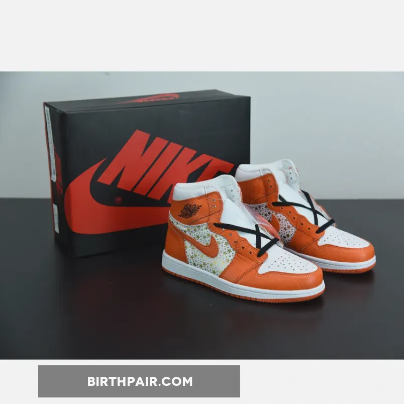 Supreme Jordan Hoodie / Supreme x Air Jordan 1 High Stars College Orange 555088-121