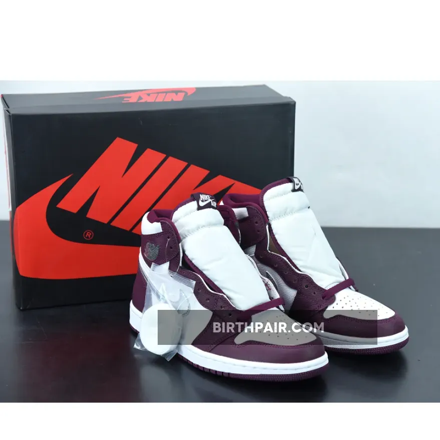Women Air Jordan 1 High OG Bordeaux 555088-611 - burgundy and white jordan 1