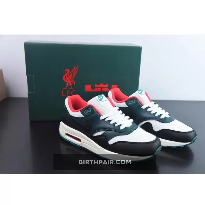 LeBron x Nike Air Max 1 'Liverpool' White/Black-Varsity Red-Gorge Green / nike liverpool trainers