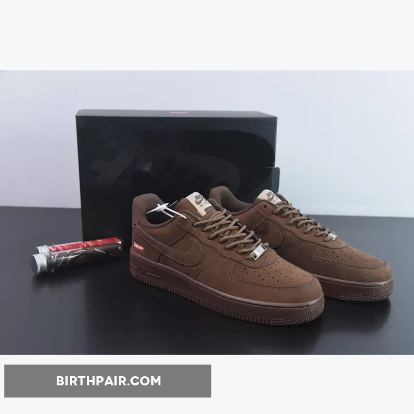 Supreme x Nike Air Force 1 Baroque Brown CU9225-200 air force 1 supreme price