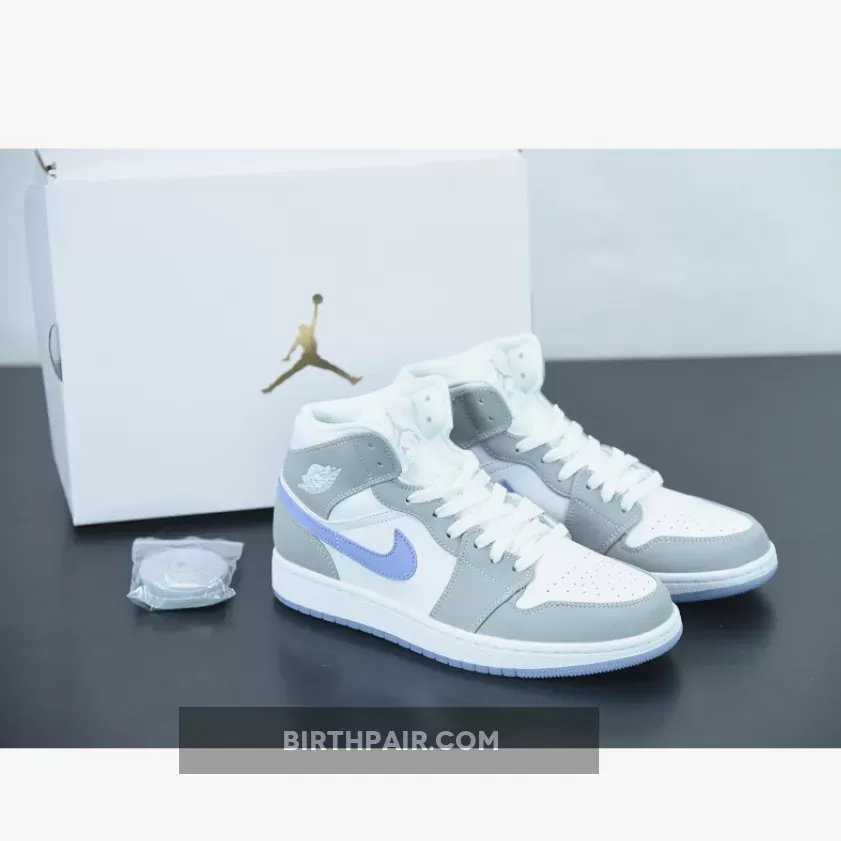 Wolf Gray Jordan / Air Jordan 1 Mid White Grey Blue