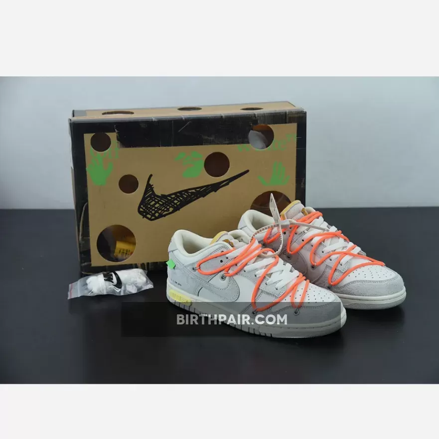 Off-White x Nike Dunk Low White Grey Lot 11 DJ0950-108 - Neutral Grey Dunk Low