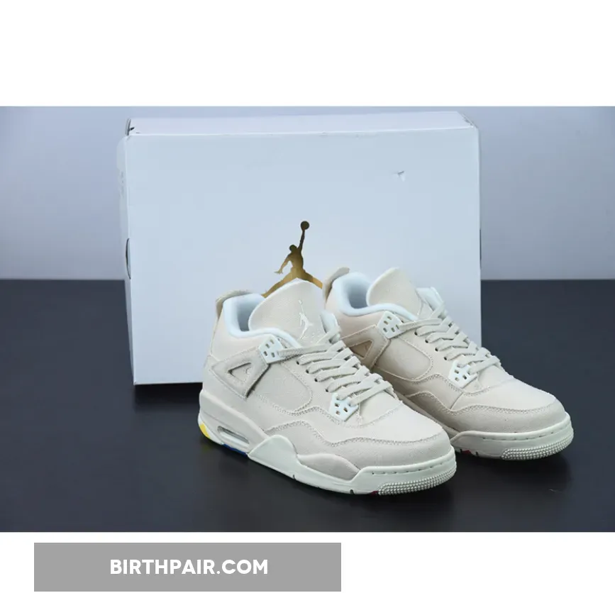 Air Jordan 4 'Canvas' Sail/Cement Grey-Fire Red / Cream Jordan 4s