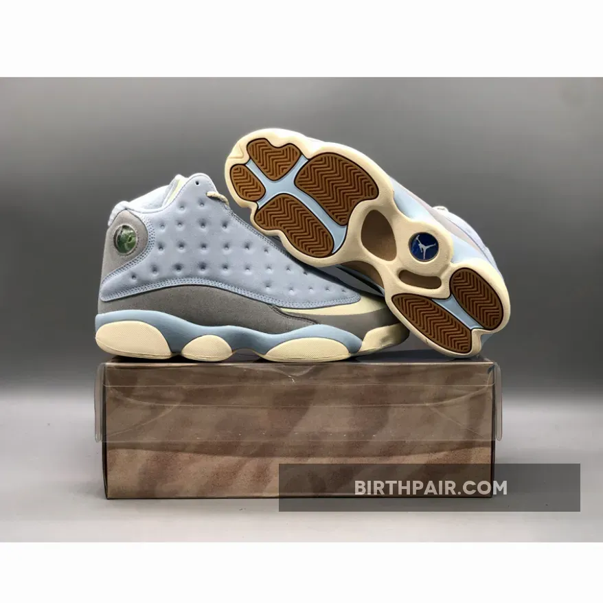SoleFly x Air Jordan 13 Celestine Blue/Grey-Gum Jordan 13 Laced