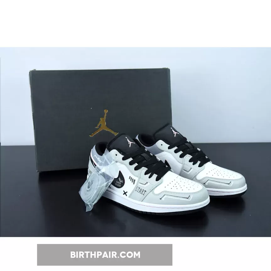 Jordan 1 Low Customize / Air Jordan 1 Low Grey Black White