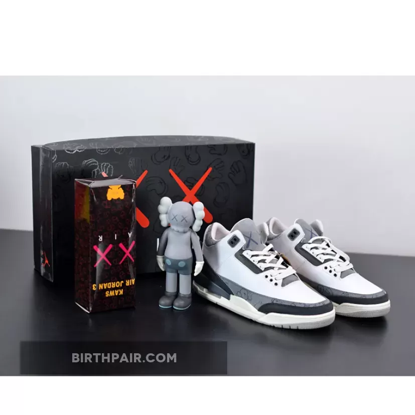 Jordan 3 Kaws Bespoke IND x KAWS x Air Jordan 3 White Grey
