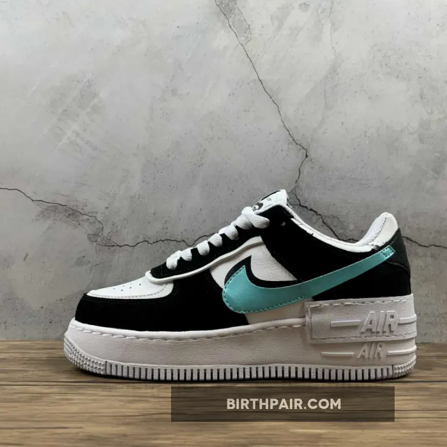 Diamond Af1 Nike Air Force 1 Shadow Black White Teal