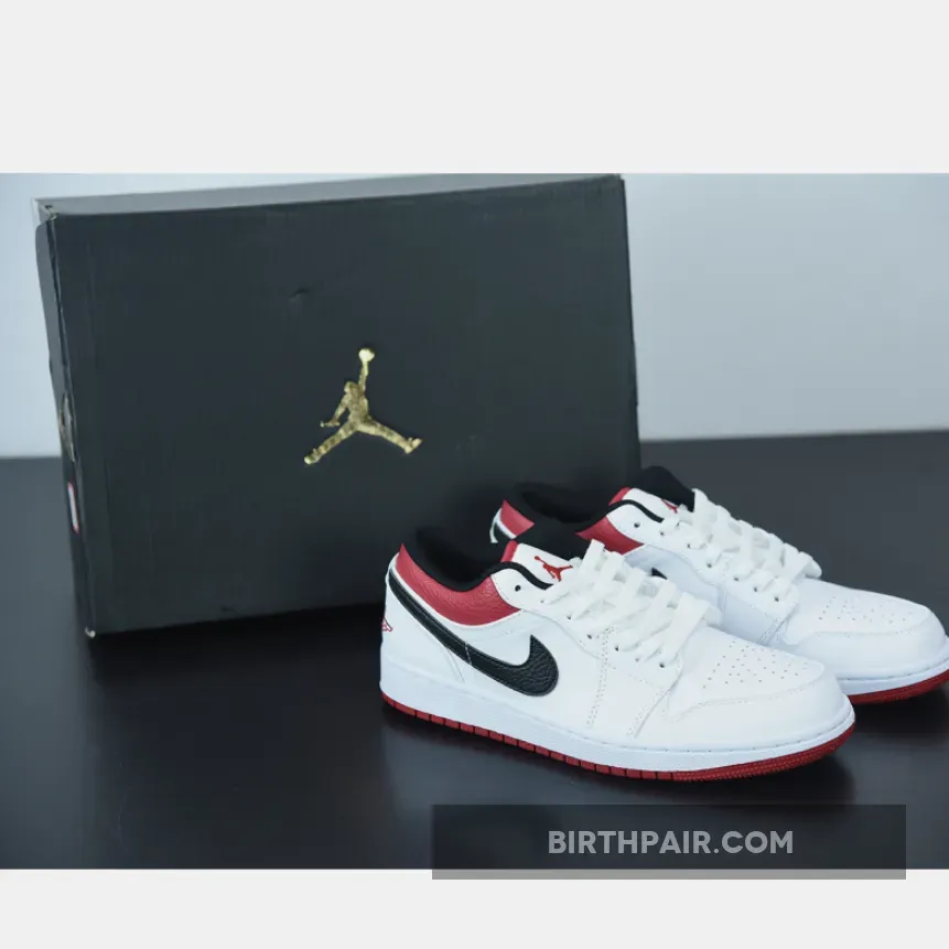 Air Jordan 1 Low 'White Gym Red' Red Black And White Air Jordan 1 Low