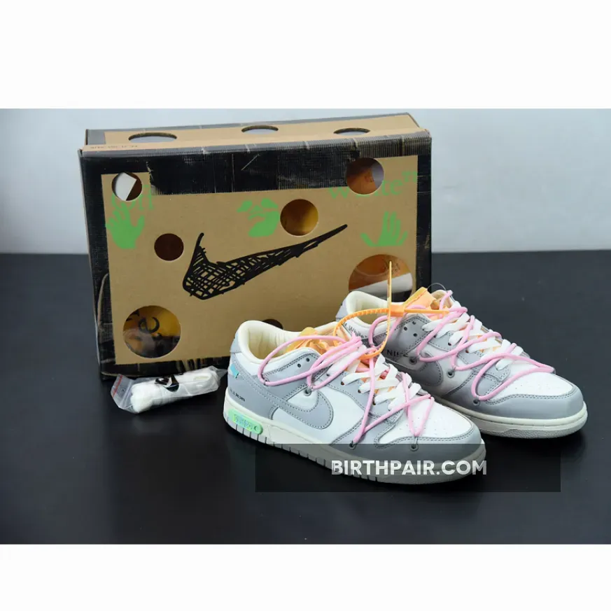 Off-White x Nike Dunk Low White Grey Lot 9 DM1602-109 #lot 09 of 50