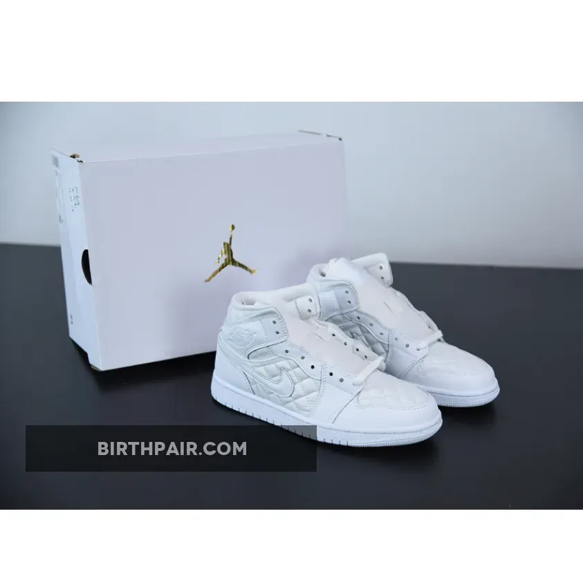 Air Jordan 1 Mid SE 'White Quilted' DB6078-100 #jordan 1 mid white quilted