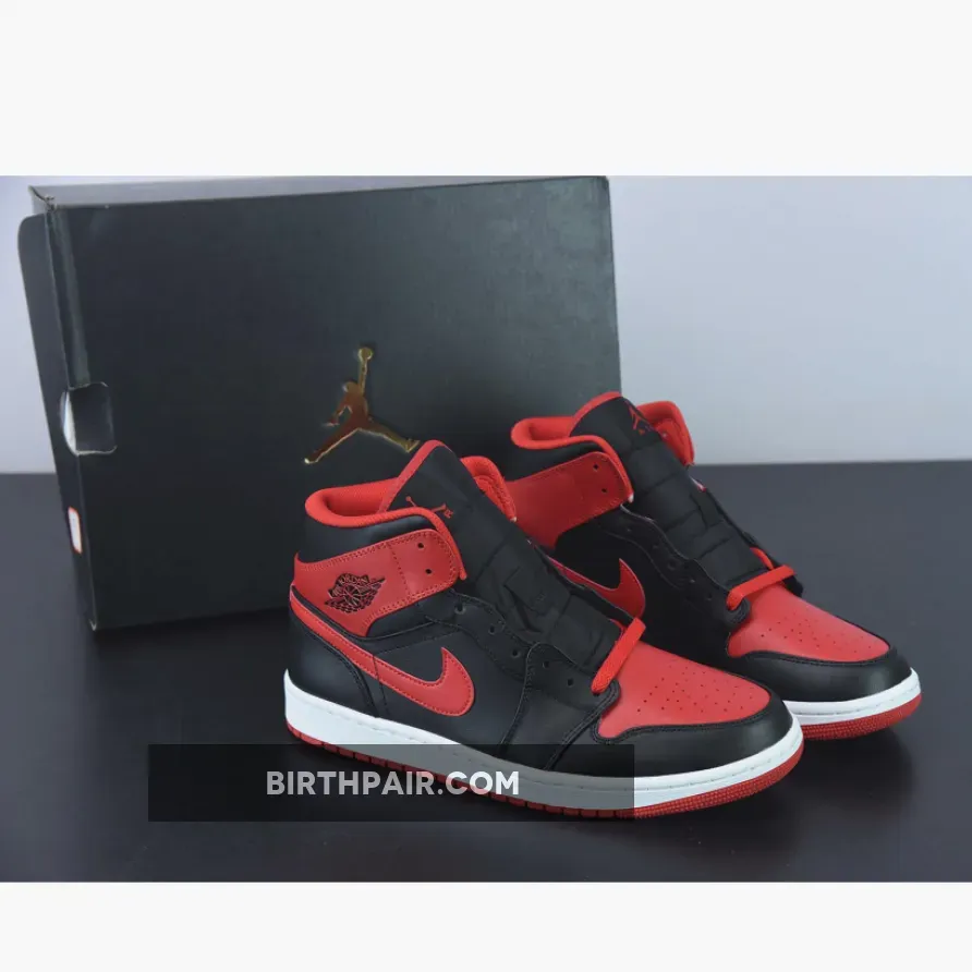 Air Jordan 1 Mid Alternate Bred / Womens Air Jordan 1 Mid Alternate Bred Toe