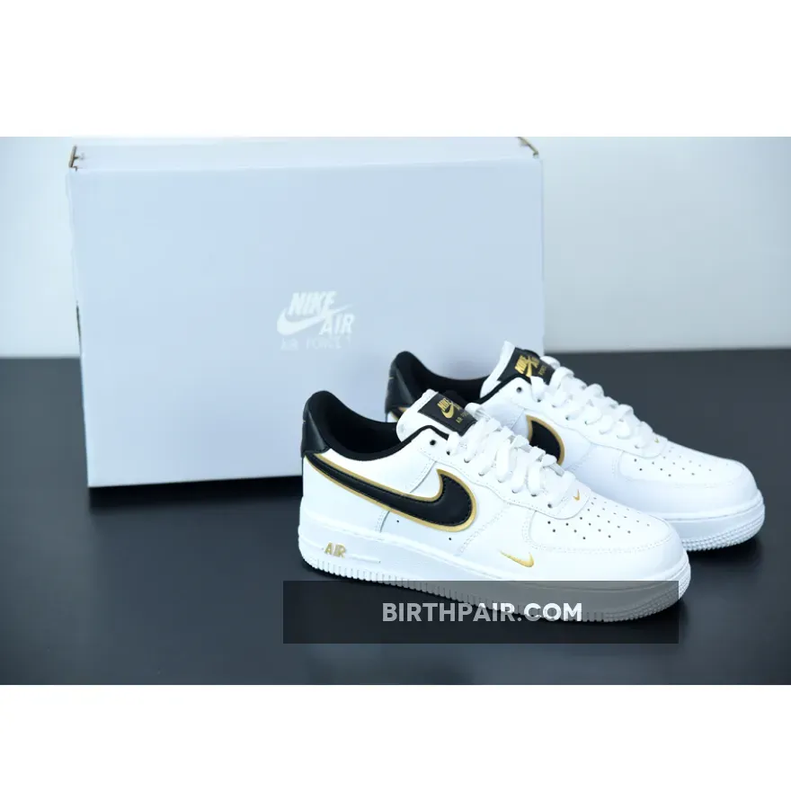 Nike Air Force 1 White With Black Swoosh / Nike Air Force 1 White Black Gold Double Swoosh