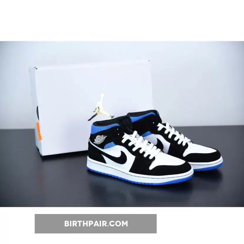 Air Jordan 1 Mid Royal Black White BQ6472-102 - jordan 1 royal black