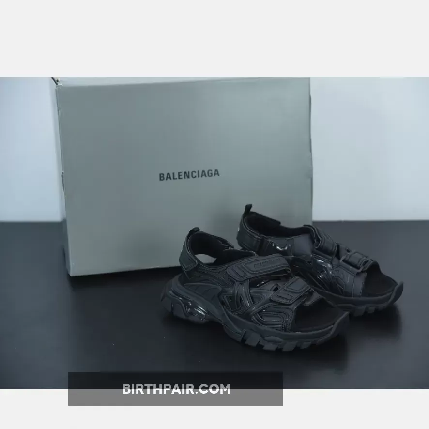 Balenciaga Logo Pool Sides Sandals Black White Online
