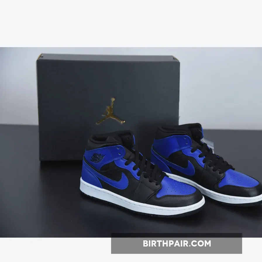 Air Jordan 1 Mid Black/Hyper Royal Royal 1 Blue 554724-077