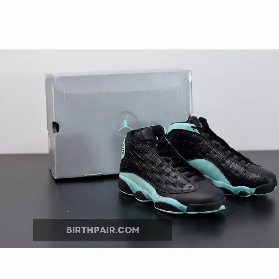 Air Jordan 13 'Island Green' Black/Island Green-Metallic Silver - light blue jordan 13