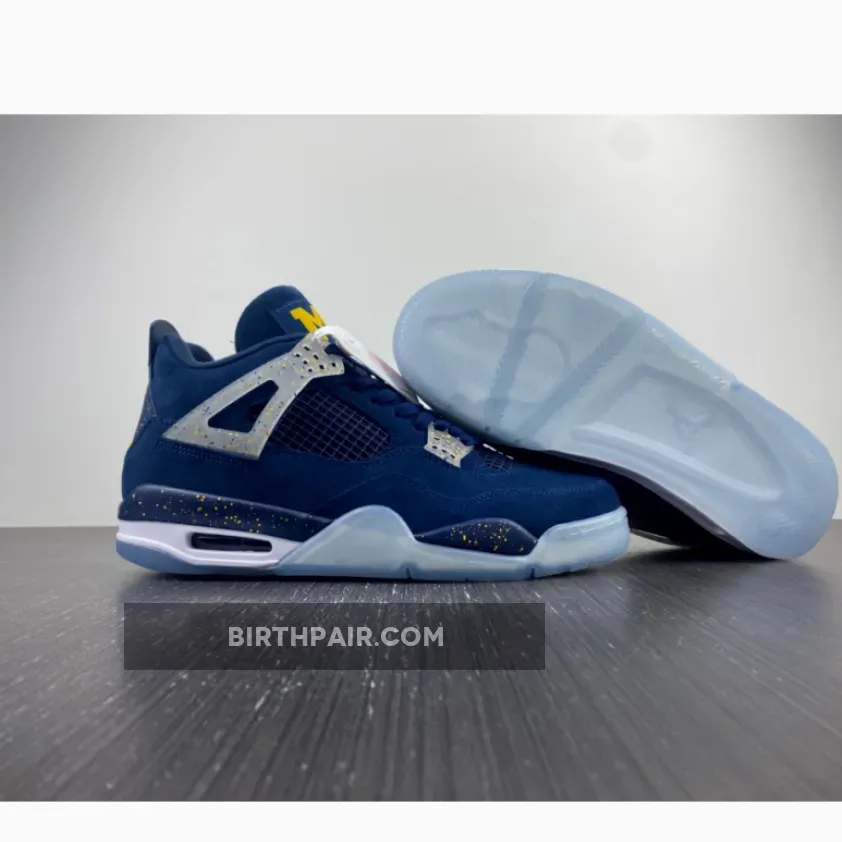 Pe Jordan 4 / Air Jordan 4 Retro 'Michigan Wolverines' PE Amarillo/Navy/White