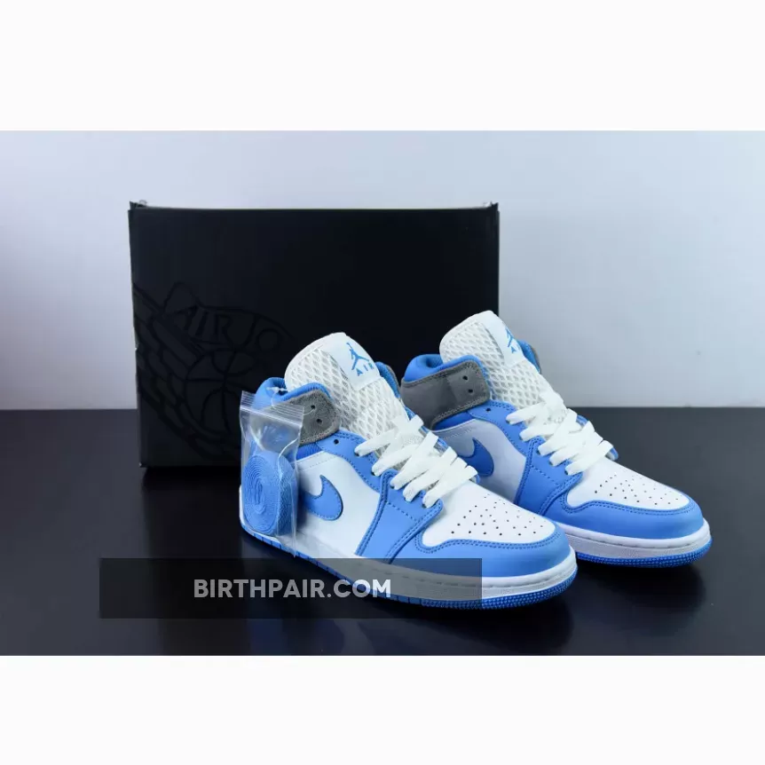 Air Jordan 1 Mid University Blue/Grey #blue grey white jordan 1