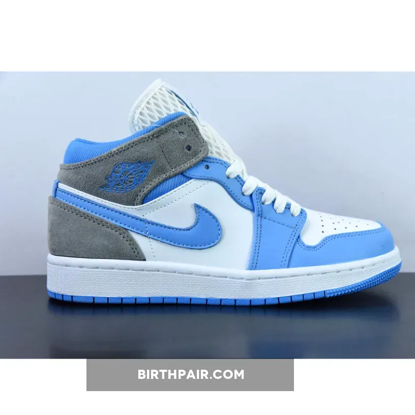 Blue And Grey Air Jordan 1 / Air Jordan 1 Mid White/University Blue-Grey