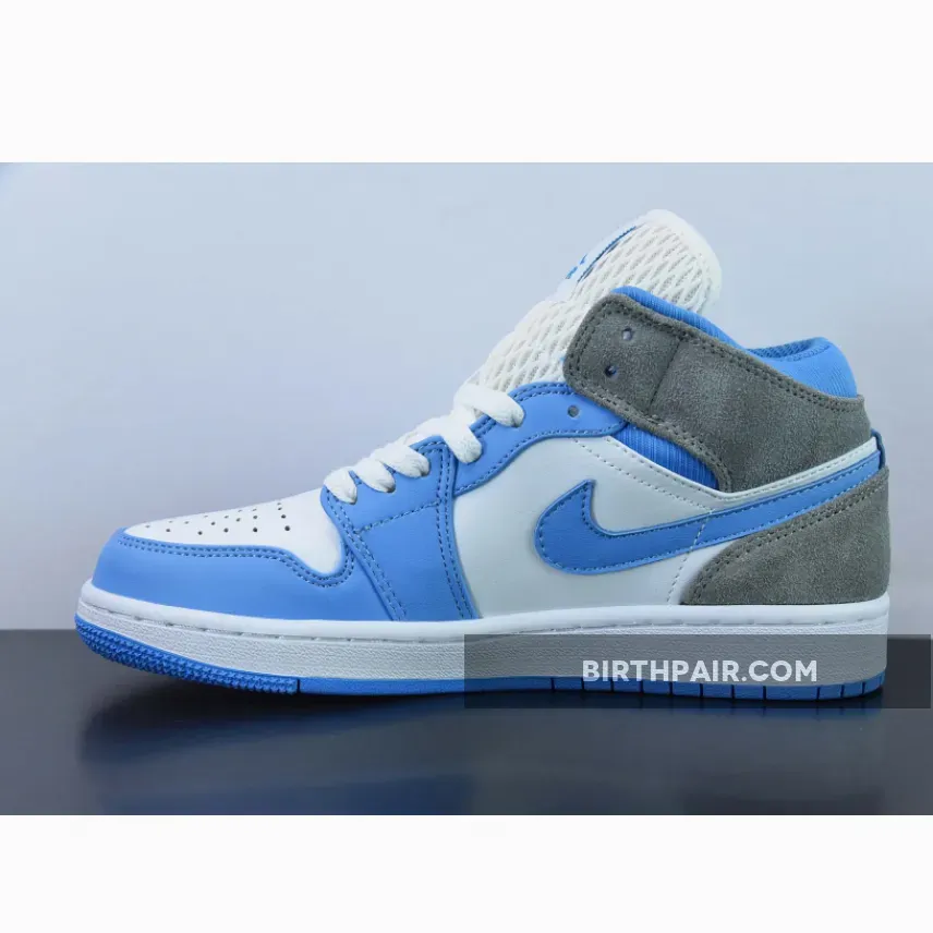 Blue And Grey Air Jordan 1 / Air Jordan 1 Mid White/University Blue-Grey
