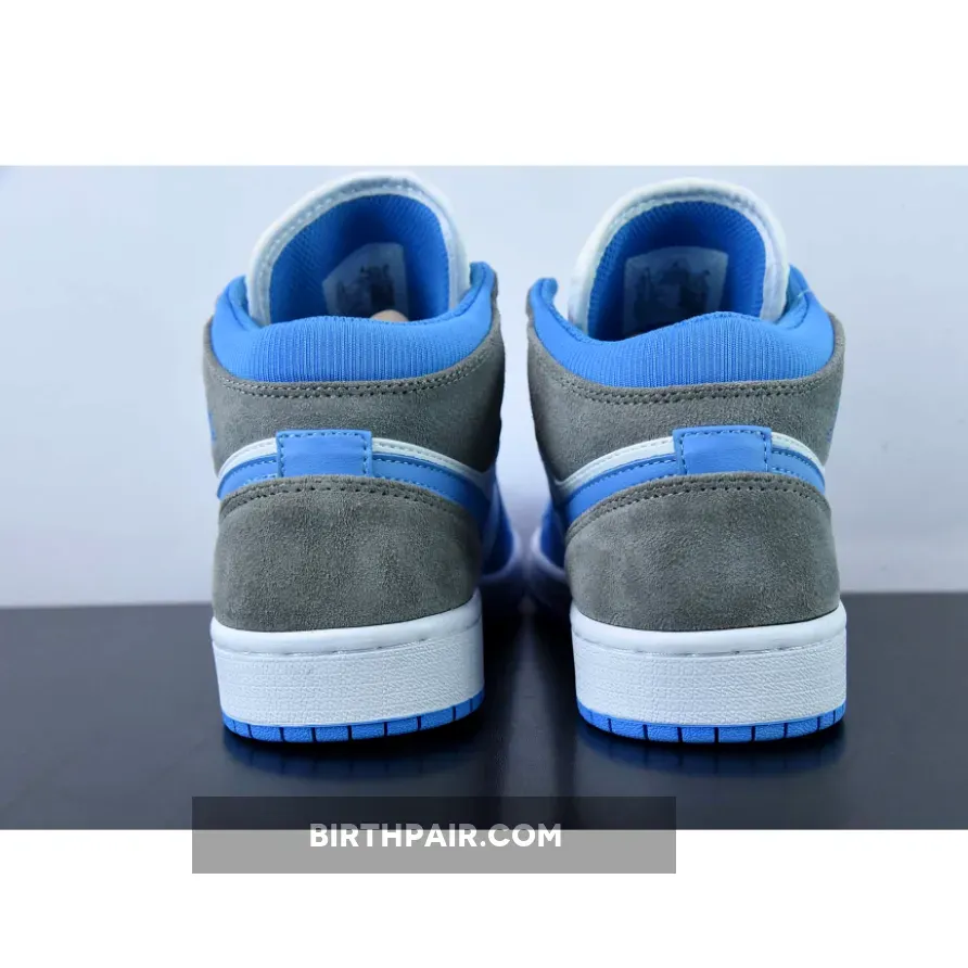Blue And Grey Air Jordan 1 / Air Jordan 1 Mid White/University Blue-Grey