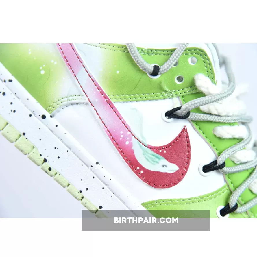 Nike Dunk Low Custom Green White Red New Releases
