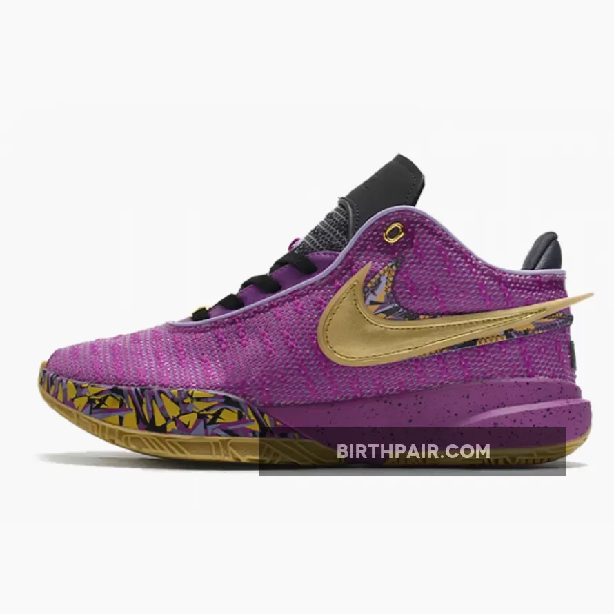 Lebron 20 Gold And Purple Nike LeBron 20 'Young Heirs' Vivid Purple/Metallic Gold-Black-Lilac-Solar Flare