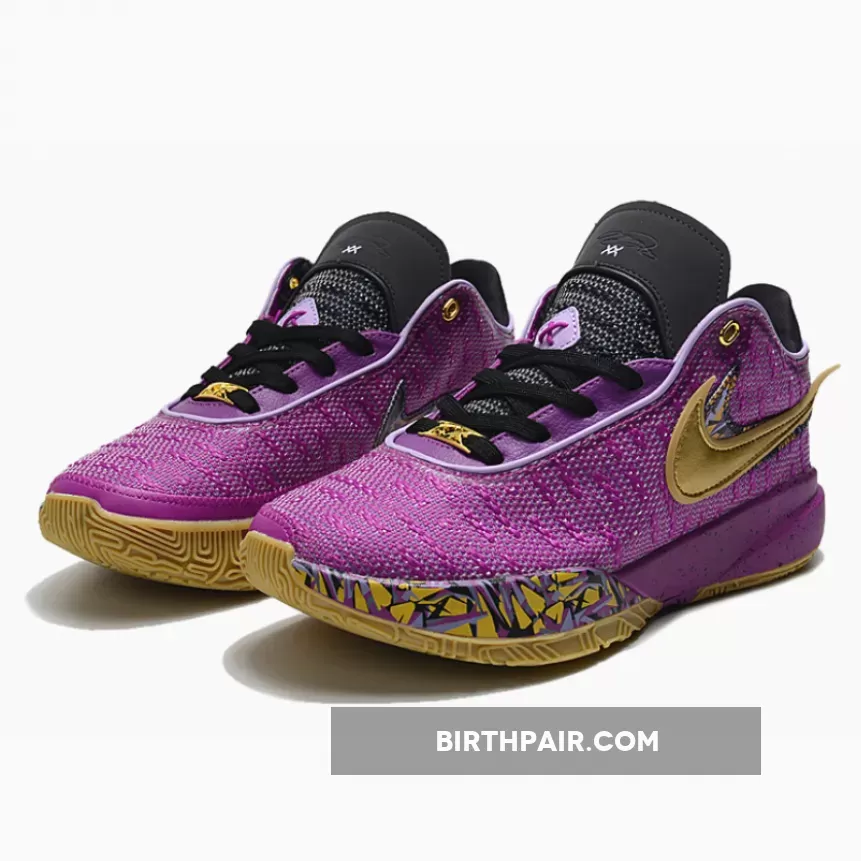 Lebron 20 Gold And Purple Nike LeBron 20 'Young Heirs' Vivid Purple/Metallic Gold-Black-Lilac-Solar Flare